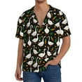 thumbnail image 1 of Haiem funny Goose Pattern Men's Casual Shirts Short Sleeve Button Down Shirts Fashion Textured Summer Beach Shirt-X-Large, 1 of 5