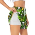 thumbnail image 1 of Haiem golf Sport club Pattern Women's 2 in 1 Running Shorts - Lightweight Athletic Workout Gym Yoga Breathable Sports Shorts Liner with Phone Pockets-Small, 1 of 7
