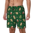 thumbnail image 1 of Haiem green Christmas Element Mens Swim Trunks with Compression Liner 2 in 1 Swimming Shorts Stretch Swimwear Quick Dry,Board Shorts-Medium, 1 of 9