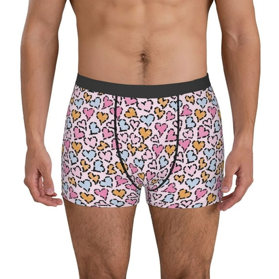 Haiem love heart Men's Boxer Briefs, Every Day Comfort Stretch Cotton Moisture-Wicking Underwear-X-Large