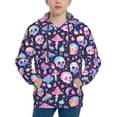 thumbnail image 1 of Haiem mushroom colorful Skull star Pattern Boys Hoodie, Youth Pullover Hooded Sweatshirt, Kangaroo Pocket Hoodie for Kids Girls -Medium, 1 of 6
