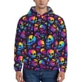 thumbnail image 1 of Haiem mushroom rainbow color Skull Patterned Men's Hoodie with Kangaroo Pocket - Ideal Pullover Sweatshirt for Daily Wear, Travel, and Home-Large, 1 of 7
