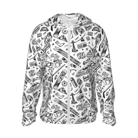 Haiem winter Ski Element UPF 50 Fishing Shirts for Men Long Sleeve UV Sun Protection Hoodie Non-Mask Outdoor Hiking Shirts