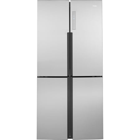 Haier® 16.8 Cu. ft. Quad Door Refrigerator Fingerprint Resistant QHE16HYPFS and Stainless Steel