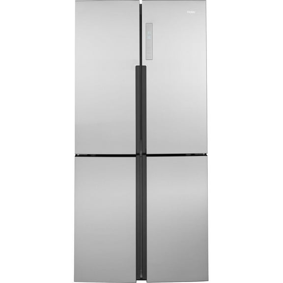 Haier 16.8 Cu. ft. Quad Door Refrigerator Fingerprint Resistant QHE16HYPFS and Stainless Steel
