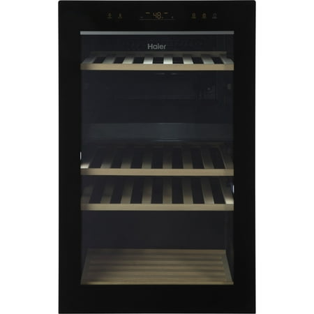 Haier - 44-Bottle Wine Cooler - Black glass