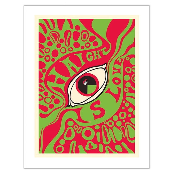 Haight is Love - Haight-Ashbury San Francisco - Summer of Love - Vintage Psychedelic Pop Art by Martin Jacobs c.1967 - Bamboo Fine Art 290gsm Paper (Unframed) 17x22in