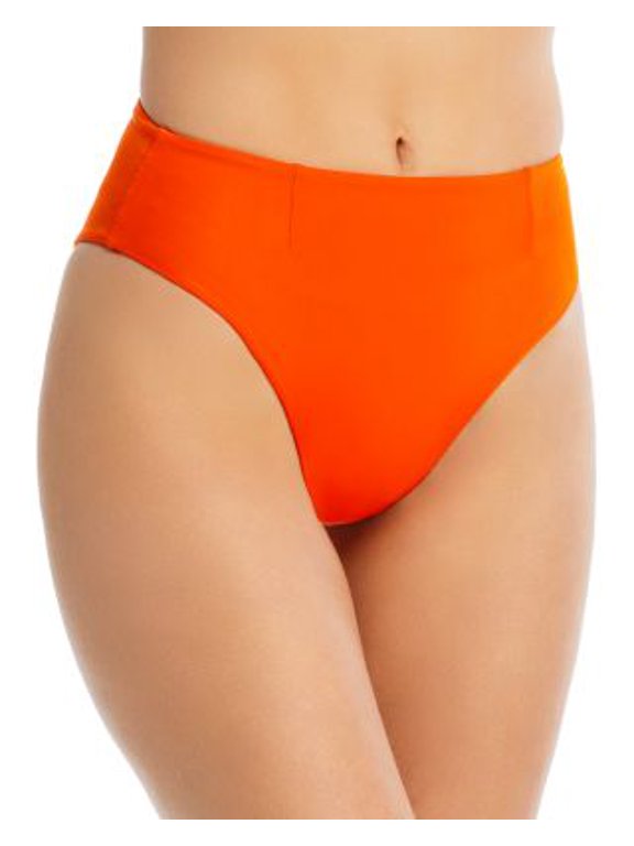 Womens High Leg Hot Pant Bikini Bottom Swimwear Orange Size Small