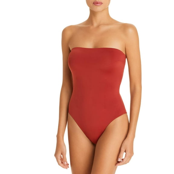 Haight Womens Strapless Lined One-Piece Swimsuit Orange S