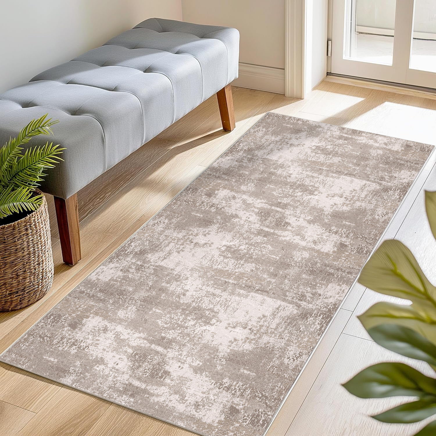 BERTHMEER 2'x6' Runner Rug Abstract Hallway Entryway Kitchen Living