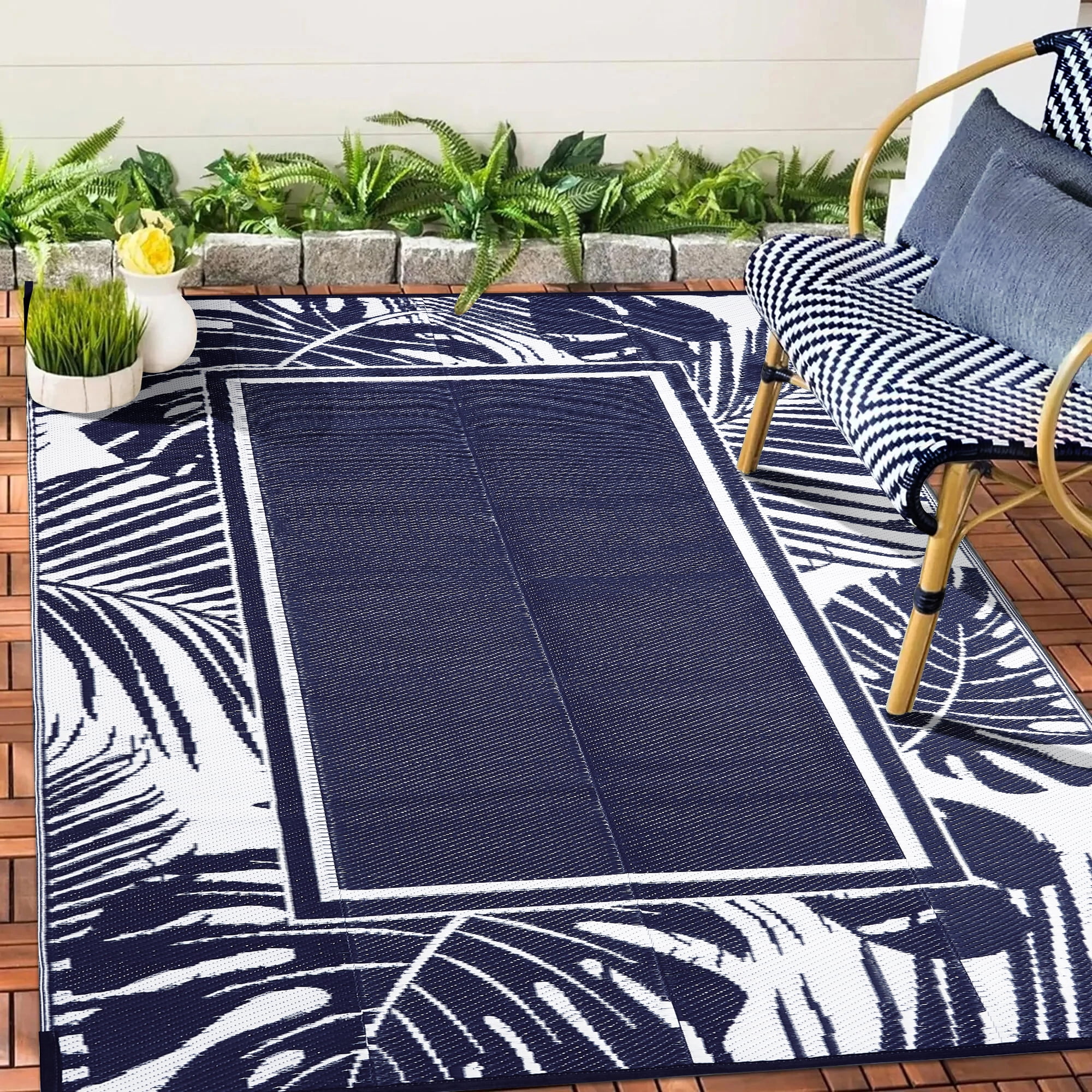 HaiiMeid 5'x8' Waterproof Outdoor Mats for Patio, RV, Deck, Camping