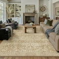 thumbnail image 1 of BERTHMEER 9'x12' Large Area Rugs for Living Room Washable Bedroom Rugs Distressed Vintage Oriental Traditional Print Light Brown Rug for Dining Room Farmhouse Nonsilp Carpet, Light Brown, 1 of 5