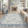 thumbnail image 1 of BERTHMEER 9'x12' Large Area Rugs for Living Room Washable Bedroom Rugs Distressed Vintage Oriental Traditional Print Low Pile Blue Rugs for Dining Room Farmhouse Nonsilp Carpet, Blue, 1 of 6