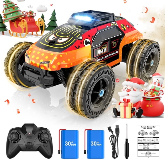 RC Car with Lights 1:20 Scale Remote Control Car High Speed Off-Road RC Monster Truck 2 Batteries for Adult Kids Gift Toys