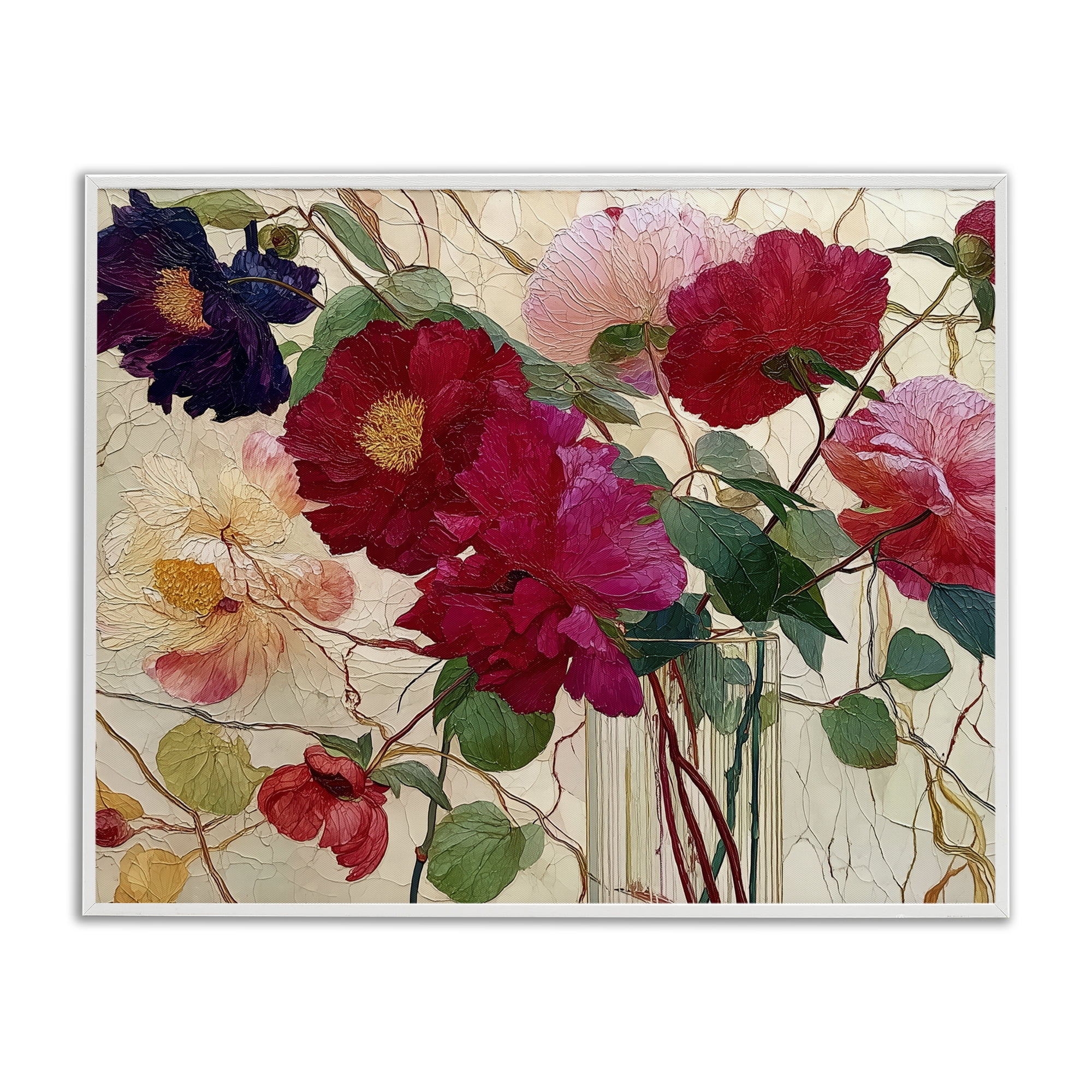 Haiku Flower Vase White Framed Giclee Art, design by Annabelle Hall
