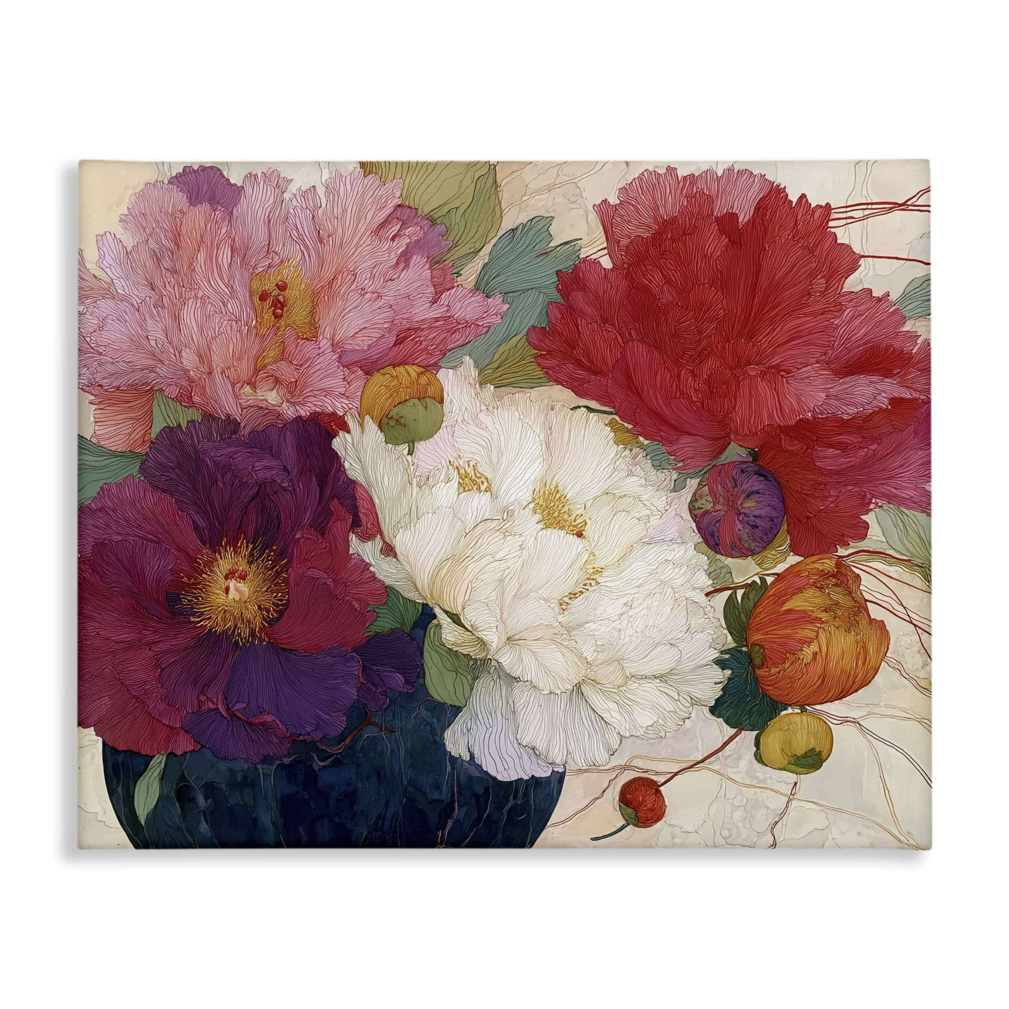 Haiku Ornate Flower Petals Canvas Wall Art, design by Annabelle Hall