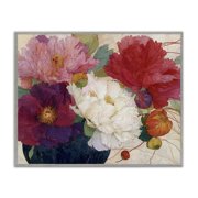 Haiku Ornate Flower Petals Gray Framed Giclee Art, design by Annabelle Hall
