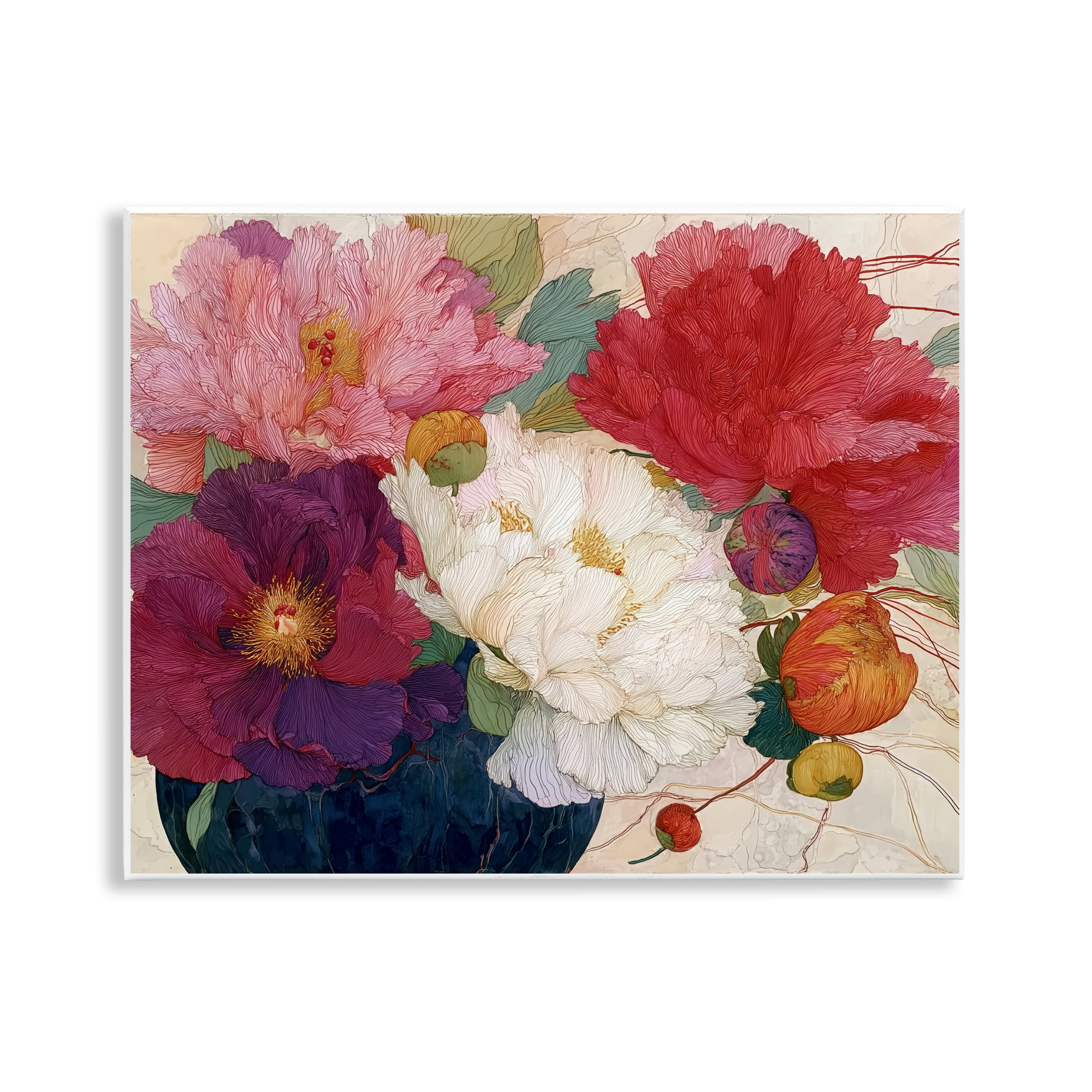 Haiku Ornate Flower Petals Wall Plaque Art, design by Annabelle Hall
