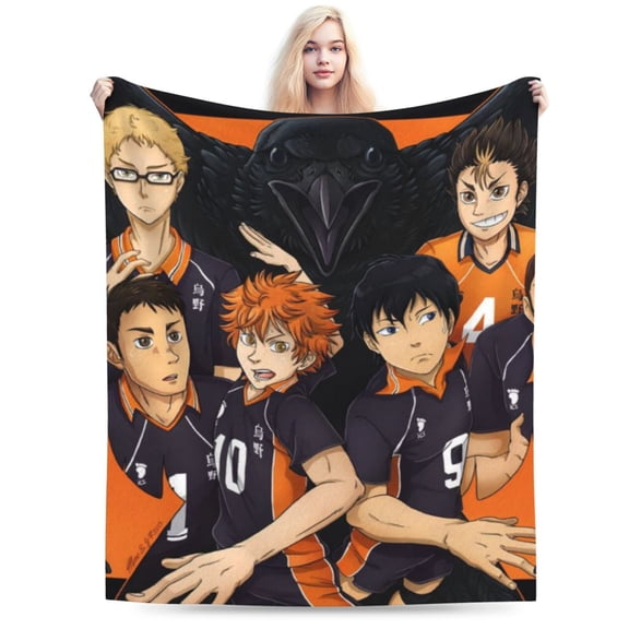 Haikyu Blanket, Anime Throw Blanket For Bed Sofa Couch, Super Soft Flannel Blanket For Bedroom Livingroom, 60"X50"