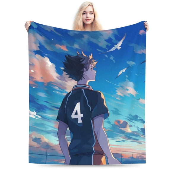 Haikyu Blanket, Anime Throw Blanket For Bed Sofa Couch, Super Soft Flannel Blanket For Bedroom Livingroom, 60"X50"