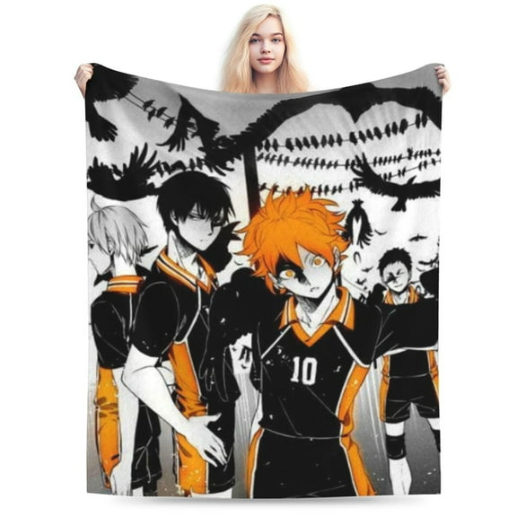 Haikyu Blanket, Anime Throw Blanket For Bed Sofa Couch, Super Soft Flannel Blanket For Bedroom Livingroom, 80"X60"