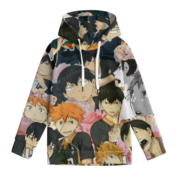 Haikyu Hoodies for Boys Girls, Kids 3D Print Pullover Hooded With Pocket, Youth Novelty Long Sleeve Hooded, Fashion Sweatshirt, S-XL