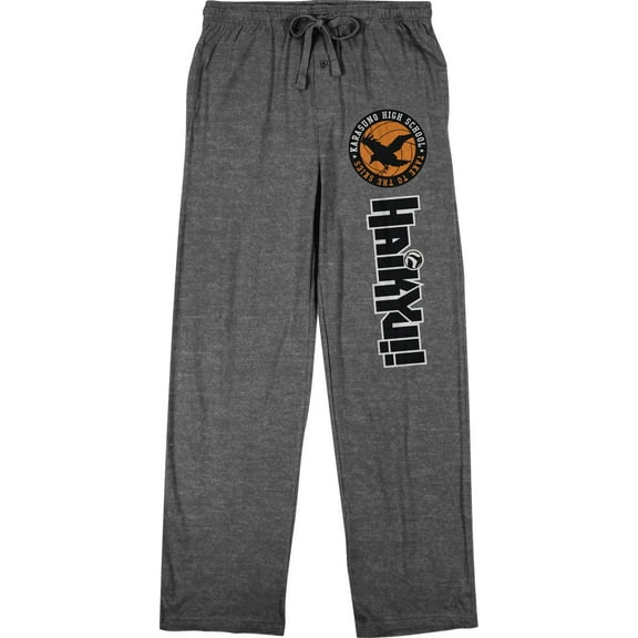 Haikyu!! Karasuno High School Logo Charcoal Gray Pajama Pants-3XL