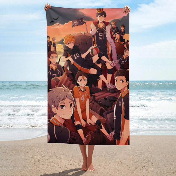 Haikyu!! Microfiber Beach Towel Soft Absorbent Quick-Dry Bath Towels 130x80cm for Kids And Adults for Bathroom Shower,Guests,Pool Swimming,Gym,Camp,Travel