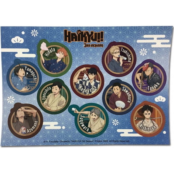 Haikyu!! S3- Bathrobe Group Sticker Set 5"X7"