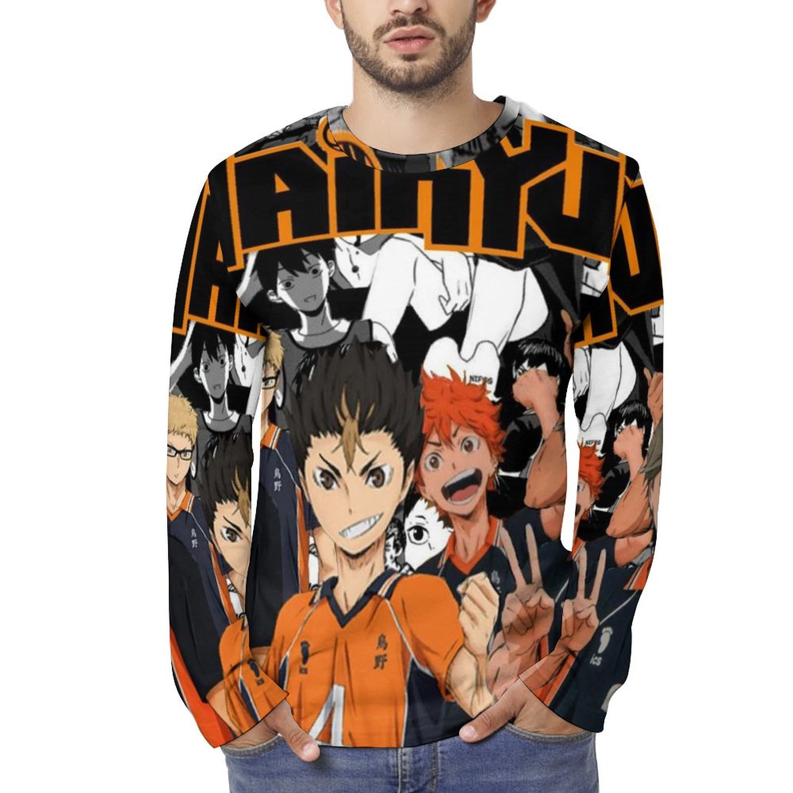 Haikyu!! Volleyball Men's Long Sleeve T Shirt 3d Printed Fashion Tee 