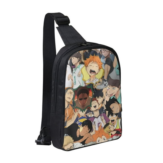 Haikyuu Characters Sling Bag For Women And Men Crossbody Backpack Chest Bag Diagonally Dual Pocket Daypack Purses For Travel Hiking Gym Running