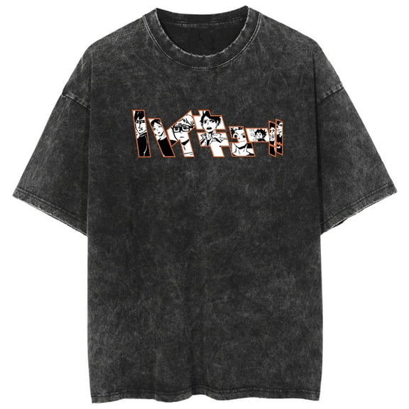 Haikyuu|!!  Cotton Washed T-shirt Survey Corps cosplay short sleeves Novel and comfortable unisex clothing