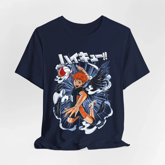 Haikyuu Inspired Hinata Volleyball Anime T-Shirt | Flying Spike Graphic