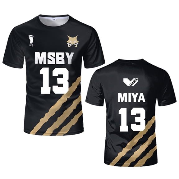 Haikyuu MSBY Black Jackal jersey Japanese anime cosplay tops Volleyball uniforms for men and women breathable Kid's T shirts