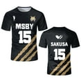 thumbnail image 1 of Haikyuu MSBY Black Jackal jersey Japanese anime cosplay tops Volleyball uniforms for men and women breathable Kid's T shirts, 1 of 10