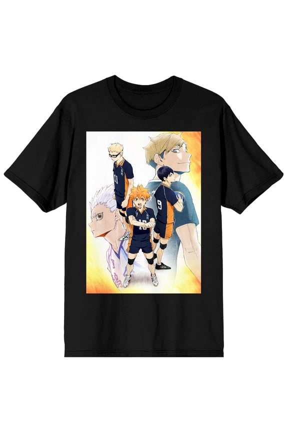 Haikyuu Shoyo Volleyball Team Men's Black T-shirt-Small