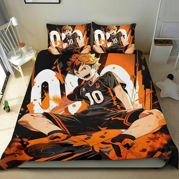 Haikyuu Themed Bed Sheet Set Three Piece Set 53x79 Inches Comfortable And Skin Friendly Unique Design Creating A Star Studded Night