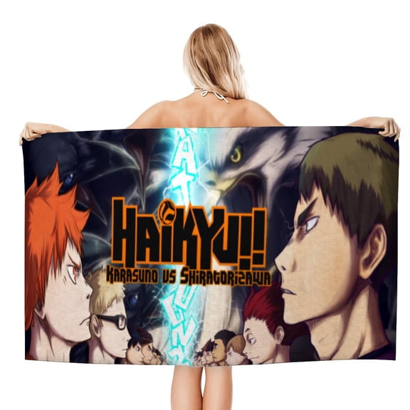 Haikyuu-theme Gifts Quick-dry Beach Towel for Women Girl Birthday Inspired Fan Bath Outdoor Music Lover31 x 63 in78 X 160 CM