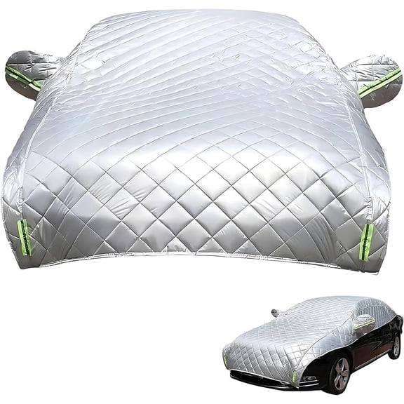 Hail Blanket Car Cover Padded Windshield & SUV Protector, All-Weather Half Cover for Hail Damage Prevention