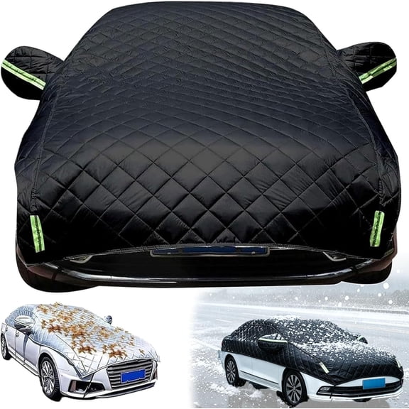 Hail Blankets for Cars, Thickened Padded Hail Protector, Waterproof Snowproof Windproof UV-Resistant Half Car Cover for SUVs