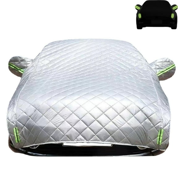 Hail Car Cover, Multi-layer Padded Heavy Duty Sedan Protector with Reflective Strips for All Weather - Silver - 1PC