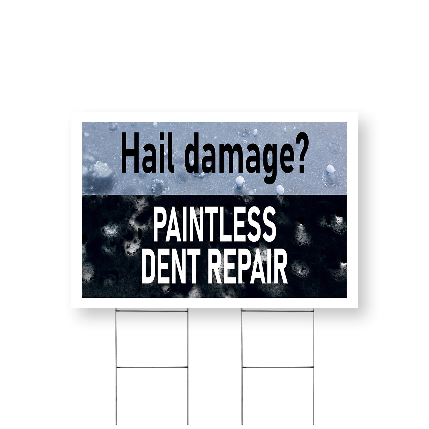 Hail Damage Paintless Dent Repair Yard Sign 24 Inch x 36 Inch Double ...