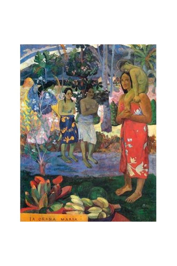 Hail Mary Poster Print by Paul Gauguin