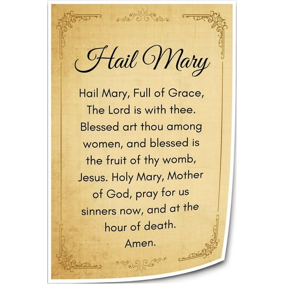 Hail Mary Prayer Wall Art Bible Verse Poster Kitchen Picture Canvas Artwork Wall Decorative Artwork Prints Painting Panel