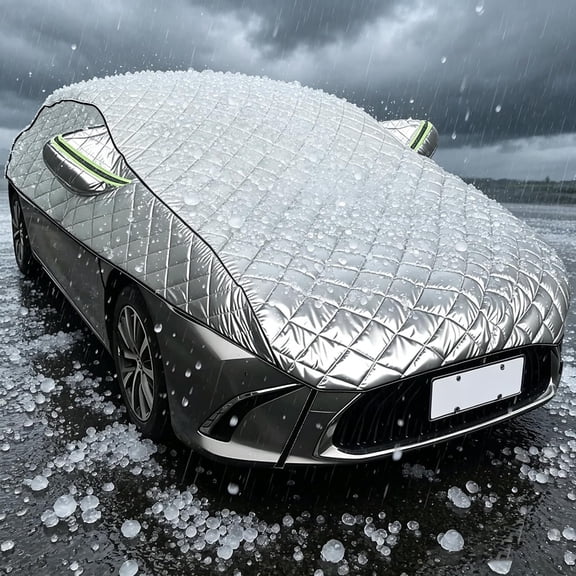 Hail Protection Cover Half Cover,5-Layer Heavy Duty 210T Taffeta with Double Padding,Sun UV Rain Snow Resistant,Fit Hatchback with Lengths from 3.8 m to 4.3 m(Color:)