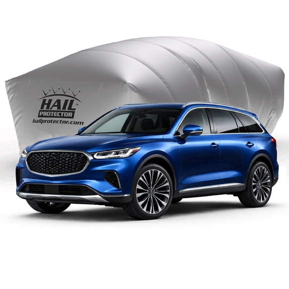 Hail Protector Car Cover, Inflatable Hail Proof Shield for SUV, Truck & Van, Complete System, SUV2 (Silver)