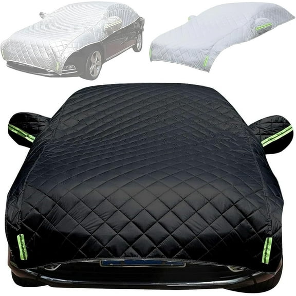 Hail Protector Car Cover, Thicken Waterproof All-Weather Hail Protection Snowproof Protection Hail Anti Half Car Covers, UV Fits Hatchback, Sedan & SUV
