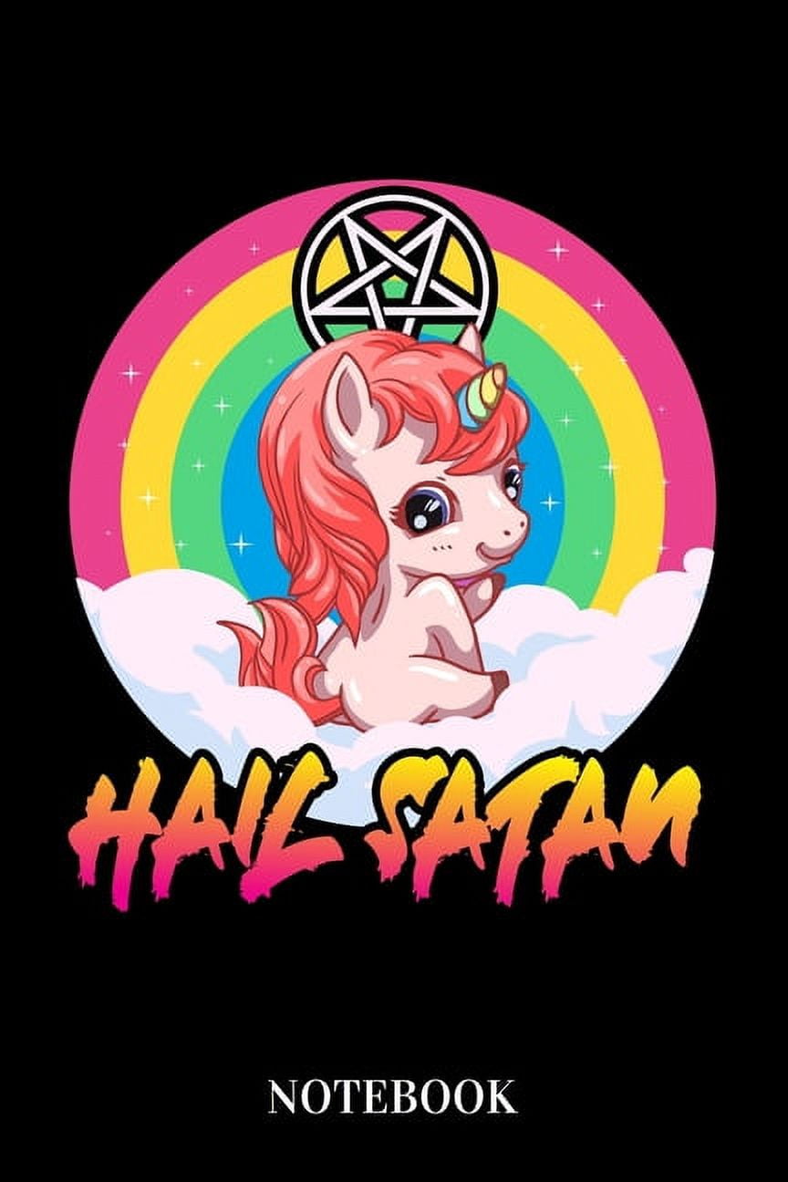 Hail Satan Notebook Unicorn Baphomet Pentagram Paperback