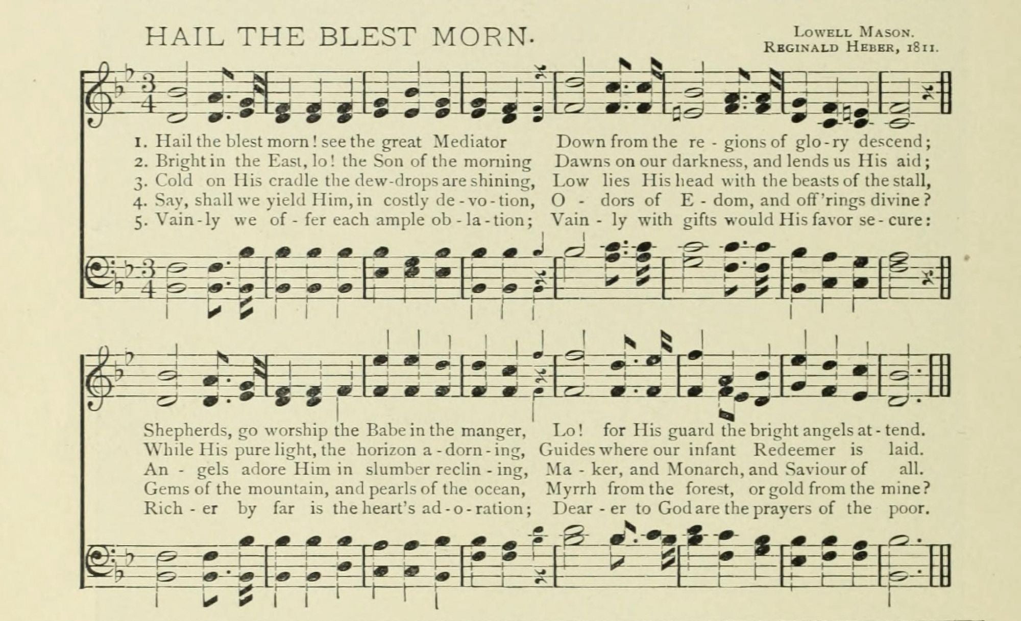 Hail the Blest Morn Christmas in Song 1891 Canvas Art - (18 x 24)