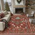 thumbnail image 1 of BERTHMEER Christmas Area Rug 8'x10' Red Washable Rugs for Living Room Carpet Xmas Santa Claus Christmas Tree Holiday Decor Indoor Bedroom Decorative Non Slip Soft Low Pile Carpet Dining Room Office, 1 of 5
